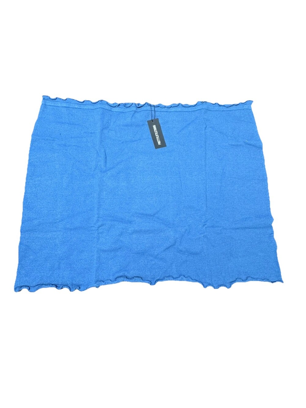 PrettyLittleThing Plus Skirt Womens 3XL Blue Soft Knit Scallop Edge Micro Mini